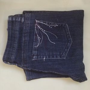Women's Lee Slender Secret 27 bootcut embellished back pocket dark clean wash